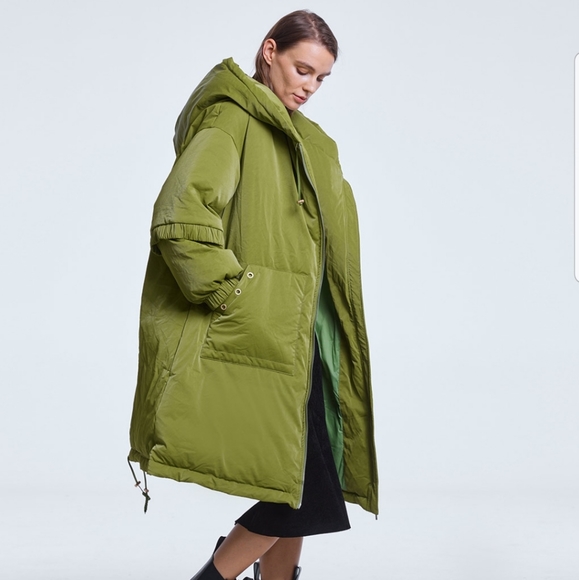NWT Oversized Statement Hooded Puffer Jacket (Olive Green) - Lattelier - Picture 2 of 13